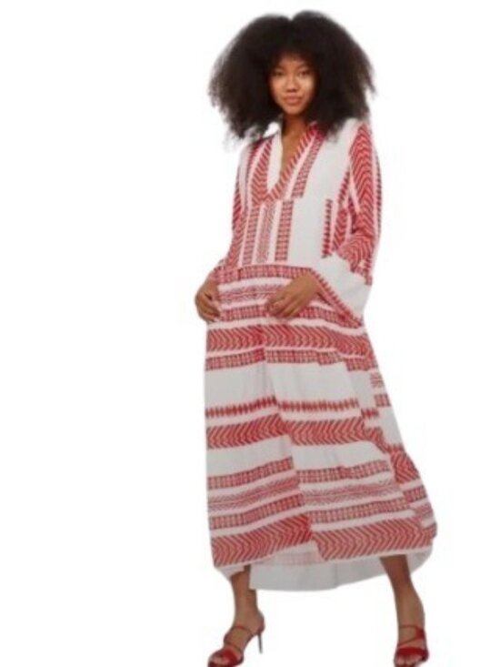 Silk & Salt Dresses & Skirts - NWOT Silk & Salt Large Red & White Summer Of Love Bohemian Tiered Maxi Dress